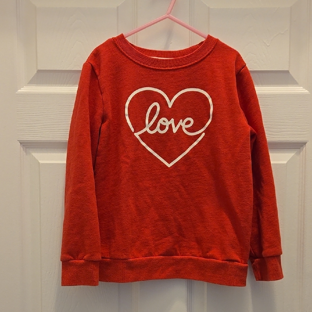 Kids Red Love Heart Sweatshirt